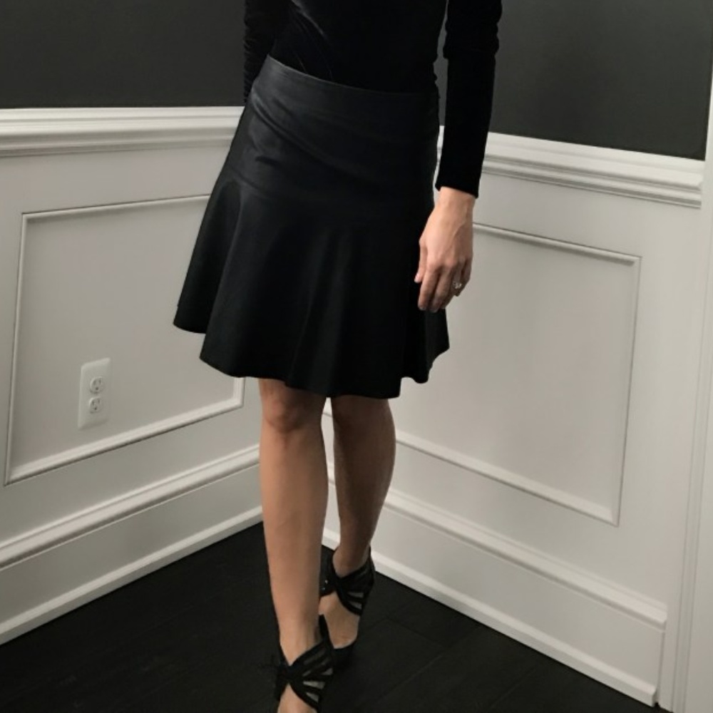 Black Faux Leather Skirt